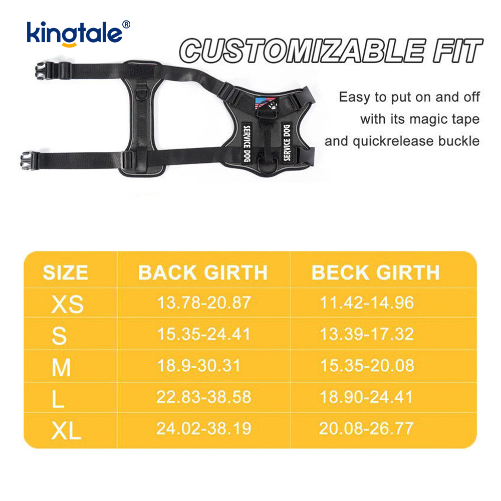 No-Pull Reflekterande Taktisk Heavy Duty Taktisk Hundsele för stora hundar