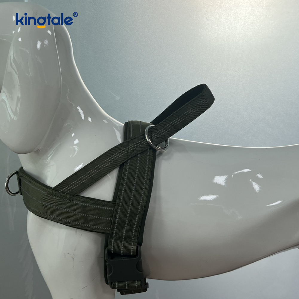 Stor Tactical No Pull Andningsbar justerbar hundsele för träning