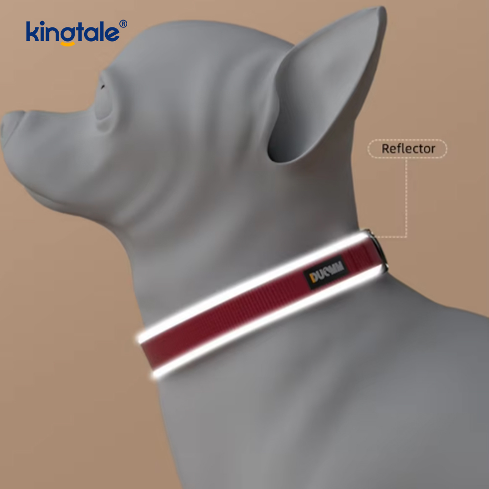 Justerbar polyester hund kattvalp säker blinkande halsband