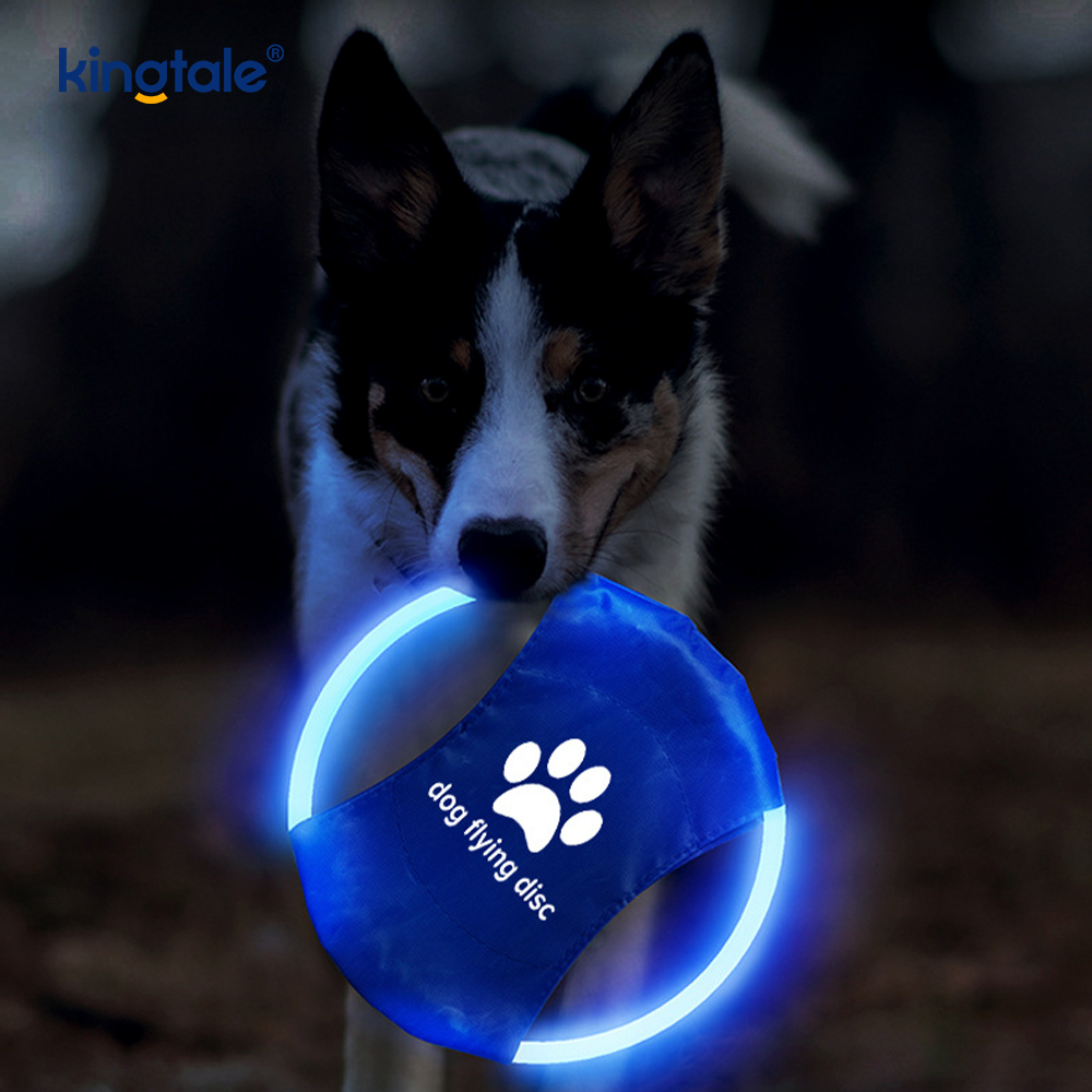 Uppladdningsbar LED-ljus-frisbee för hundträningsleksak