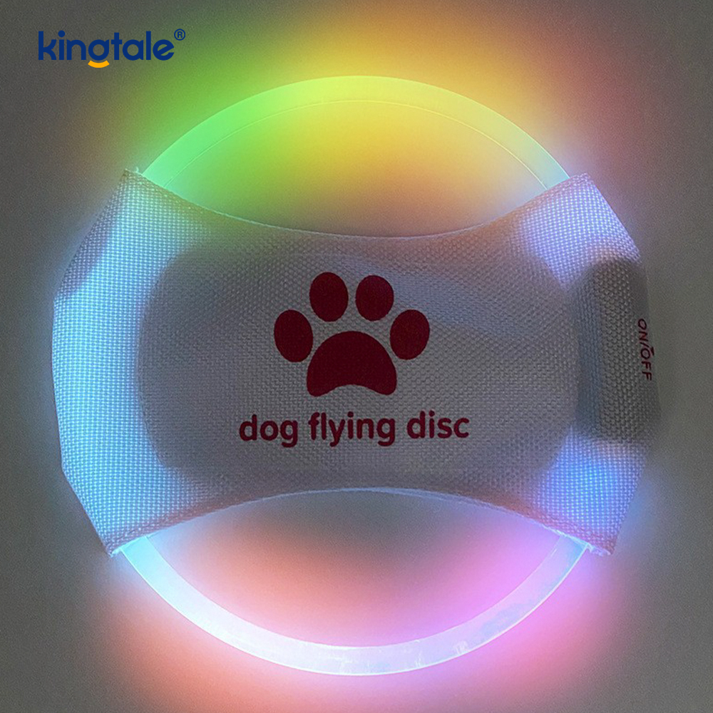 Uppladdningsbar LED-ljus-frisbee för hundträningsleksak