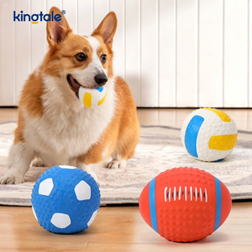 Latex Squeaky Pet Toys (fotboll, fotboll, volleyboll)