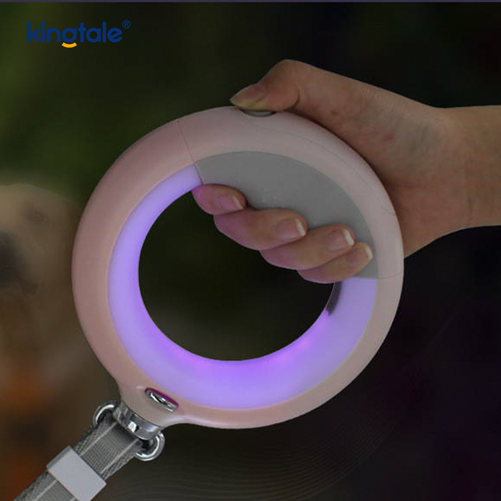 Infällbart koppel med LED hundpromenadkoppel Nylon dragrep