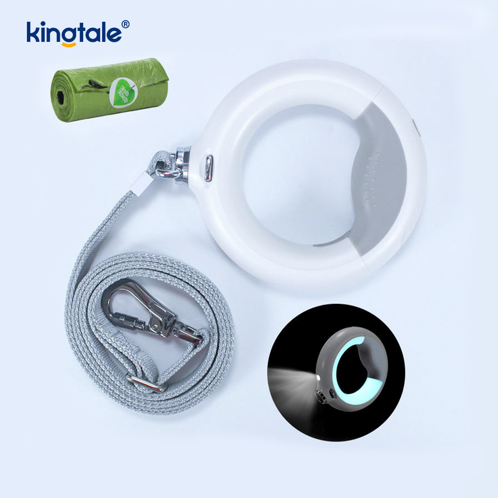 Infällbart koppel med LED hundpromenadkoppel Nylon dragrep