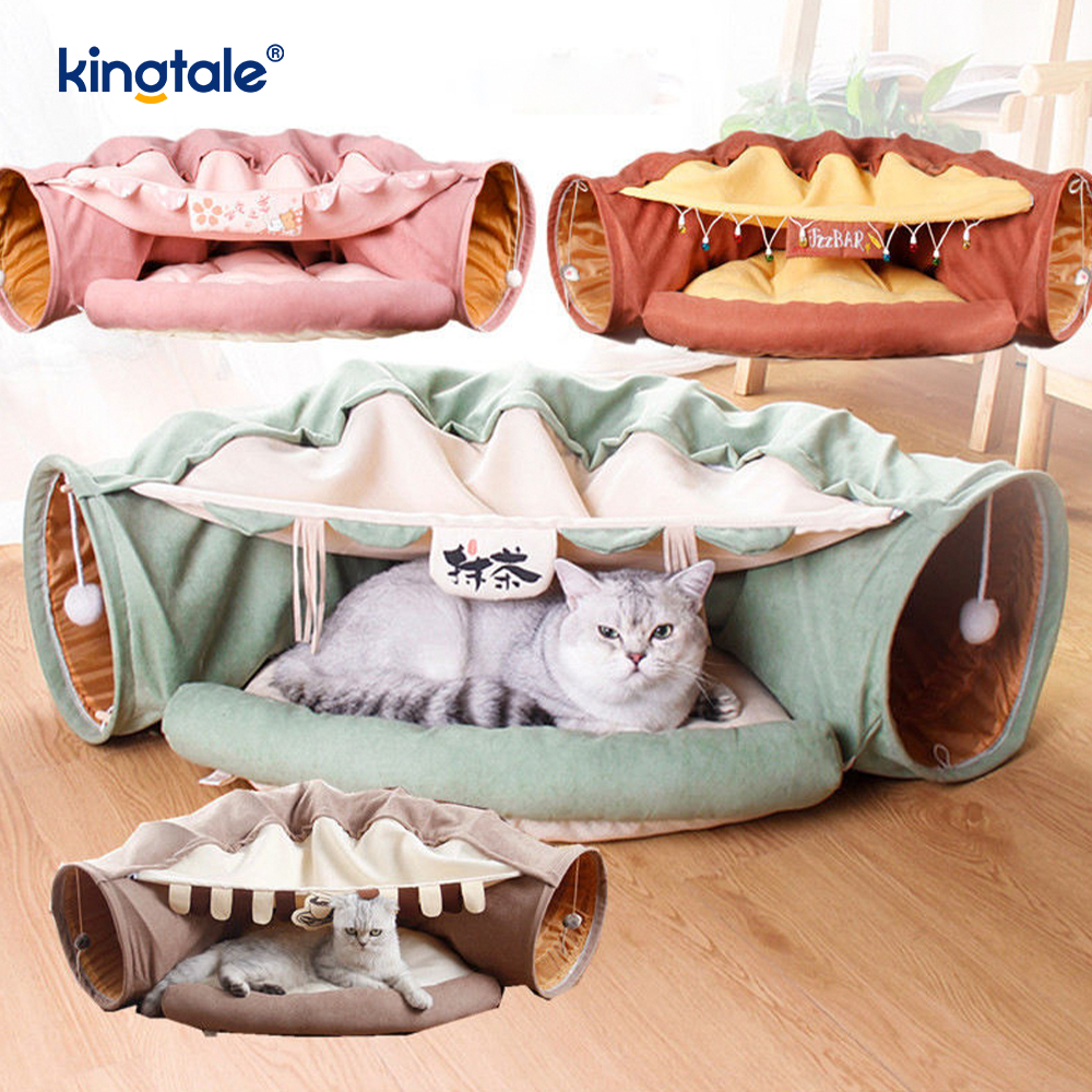 Hopfällbar Cat Play Tunnel Interactive Toy Maze Cat House Tunnels Indoor