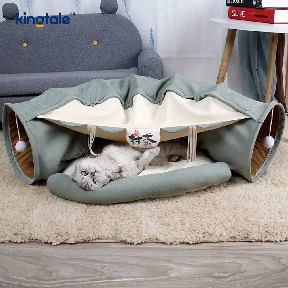 Hopfällbar Cat Play Tunnel Interactive Toy Maze Cat House Tunnels Indoor