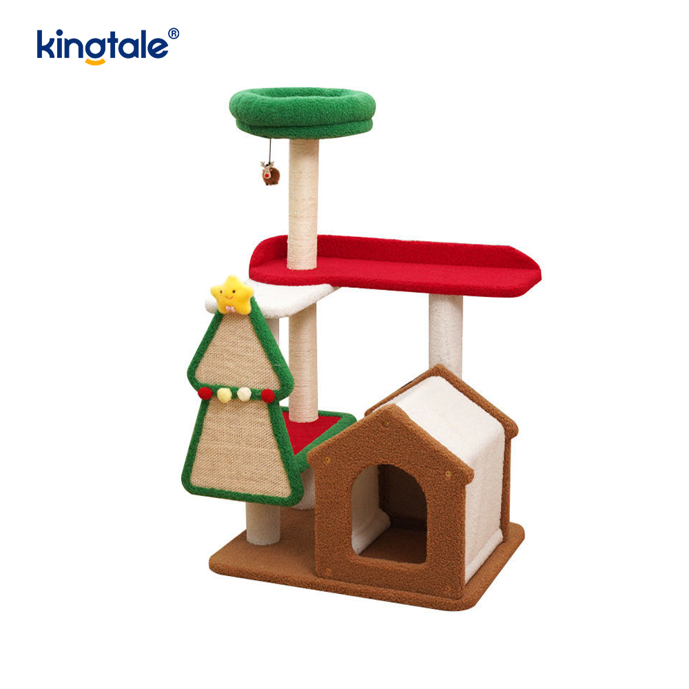 Julserie Custom Slithärdig Cat Scratch Pillar Siege Tower Apartment